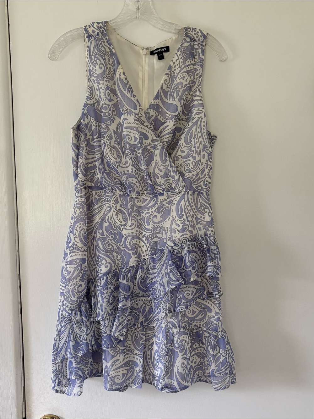 Express surplice ruffle dress